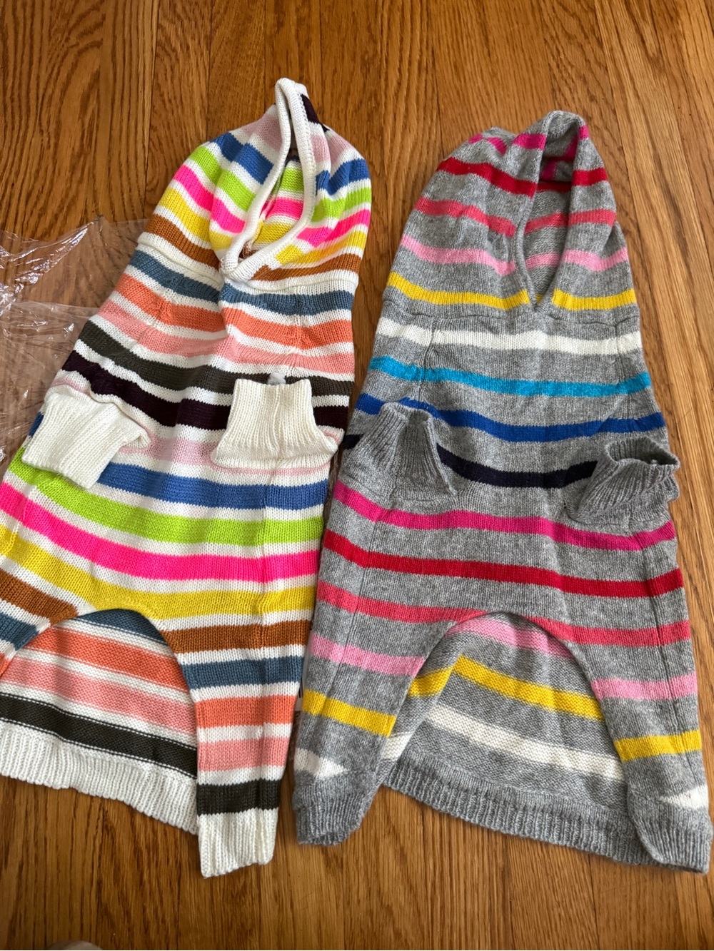 2 GAP dogs cozy knit striped sweaters m/l